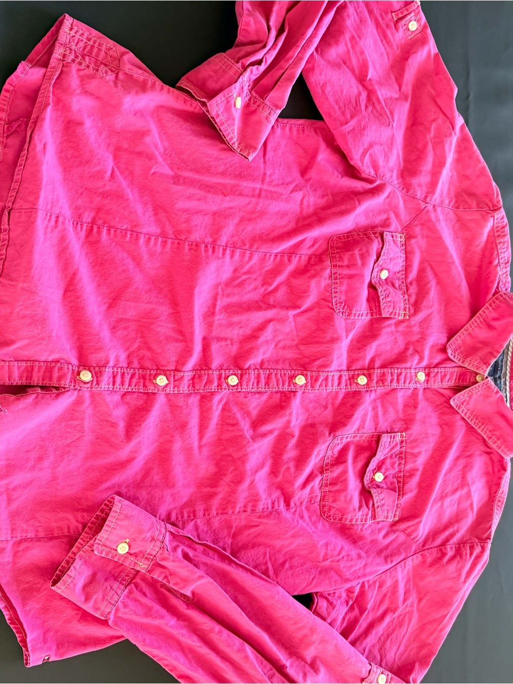 Women’s Bright Pink Button-Up Shirt